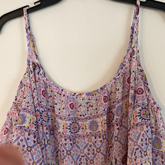 NWOT Beautiful Multi Color Beach Cover up Dress, Cold Shoulder Size M - Picture 4 of 7